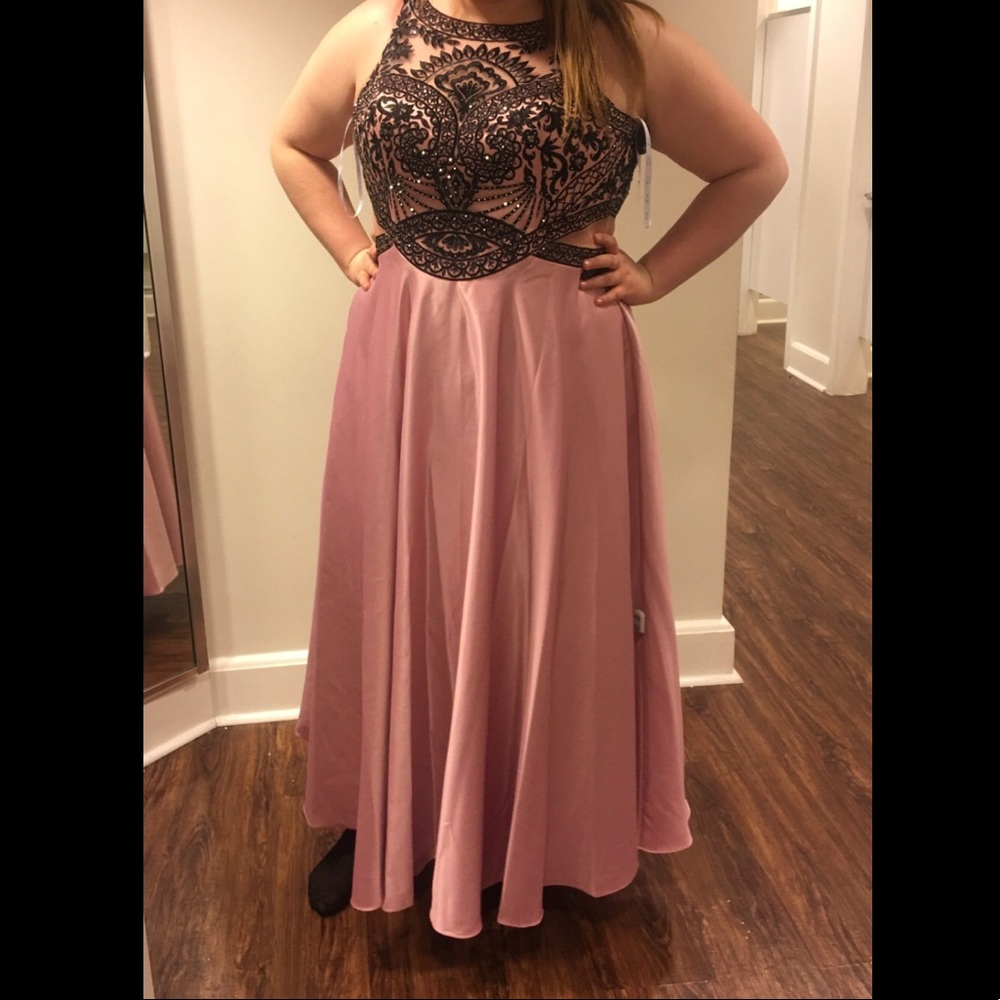 Long pink gown
